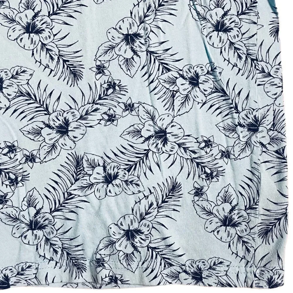 Pale blue tropical pattern T-shirt -Club Room